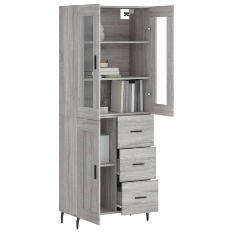 vidaXL Highboard Grau Sonoma 69,5x34x180 cm Holzwerkstoff