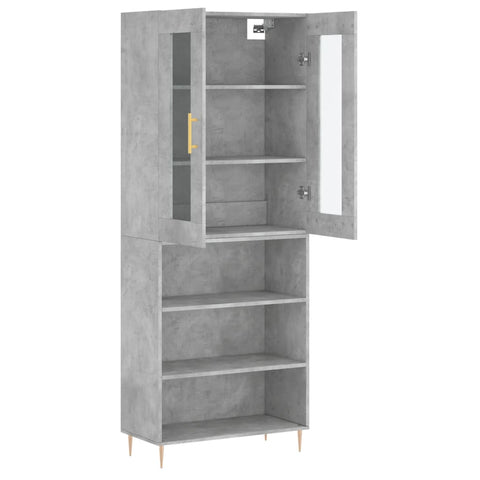 vidaXL Highboard Betongrau 69,5x34x180 cm Holzwerkstoff