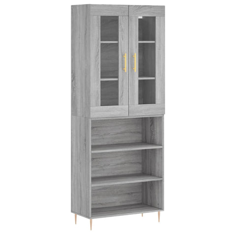 vidaXL Highboard Grau Sonoma 69,5x34x180 cm Holzwerkstoff