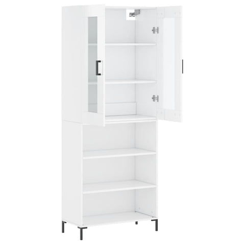 vidaXL Highboard Hochglanz-Weiß 69,5x34x180 cm Holzwerkstoff