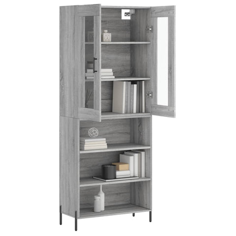 vidaXL Highboard Grau Sonoma 69,5x34x180 cm Holzwerkstoff