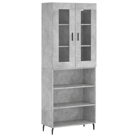 vidaXL Highboard Betongrau 69,5x34x180 cm Holzwerkstoff