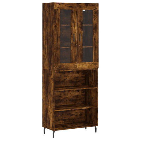 vidaXL Highboard Räuchereiche 69,5x34x180 cm Holzwerkstoff