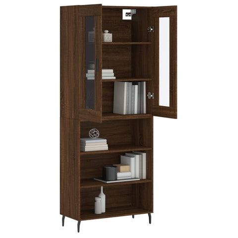 vidaXL Highboard Braun Eichen-Optik 69,5x34x180 cm Holzwerkstoff