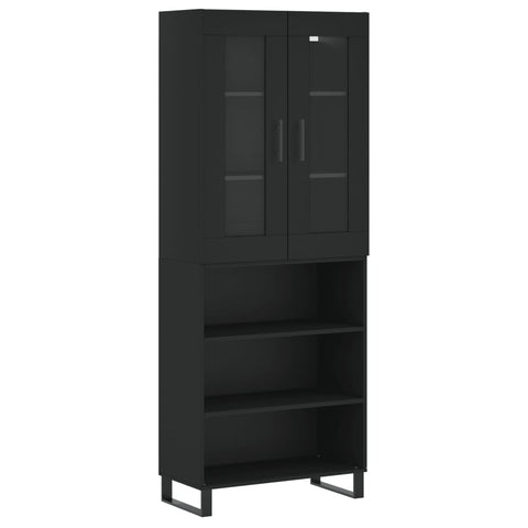 vidaXL Highboard Schwarz 69,5x34x180 cm Holzwerkstoff