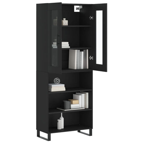 vidaXL Highboard Schwarz 69,5x34x180 cm Holzwerkstoff