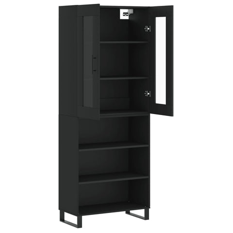 vidaXL Highboard Schwarz 69,5x34x180 cm Holzwerkstoff