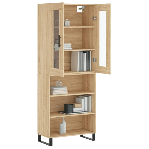 vidaXL Highboard Sonoma-Eiche 69,5x34x180 cm Holzwerkstoff