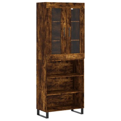 vidaXL Highboard Räuchereiche 69,5x34x180 cm Holzwerkstoff