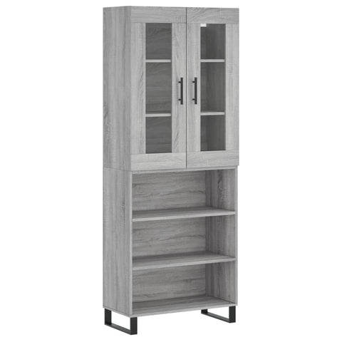 vidaXL Highboard Grau Sonoma 69,5x34x180 cm Holzwerkstoff