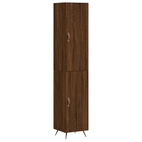 vidaXL Highboard Braun Eichen-Optik 34,5x34x180 cm Holzwerkstoff