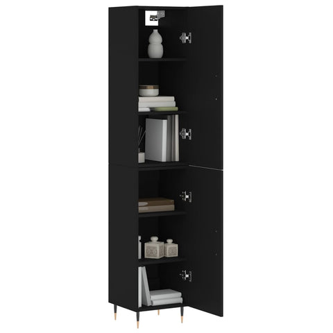 Highboard Schwarz 34,5x34x180 cm Holzwerkstoff