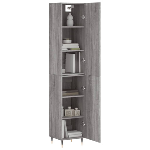 vidaXL Highboard Grau Sonoma 34,5x34x180 cm Holzwerkstoff