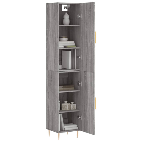 Highboard Grau Sonoma 34,5x34x180 cm Holzwerkstoff