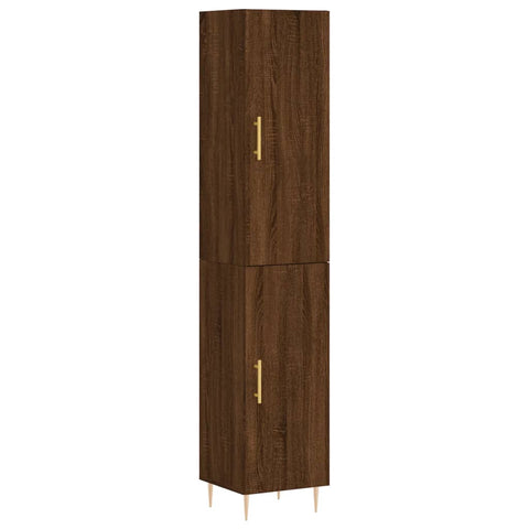 vidaXL Highboard Braun Eichen-Optik 34,5x34x180 cm Holzwerkstoff