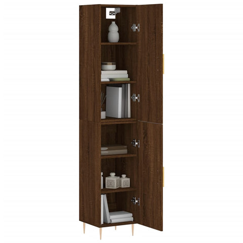 vidaXL Highboard Braun Eichen-Optik 34,5x34x180 cm Holzwerkstoff