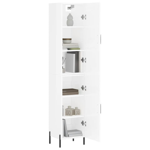 vidaXL Highboard Hochglanz-Weiß 34,5x34x180 cm Holzwerkstoff