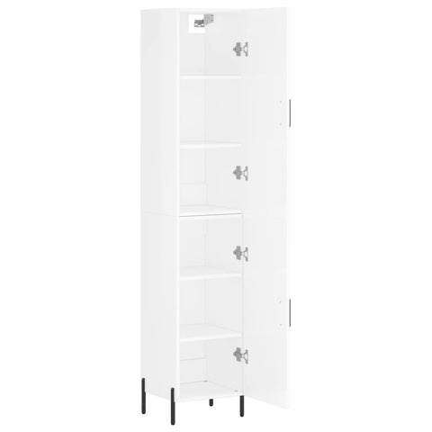 vidaXL Highboard Hochglanz-Weiß 34,5x34x180 cm Holzwerkstoff