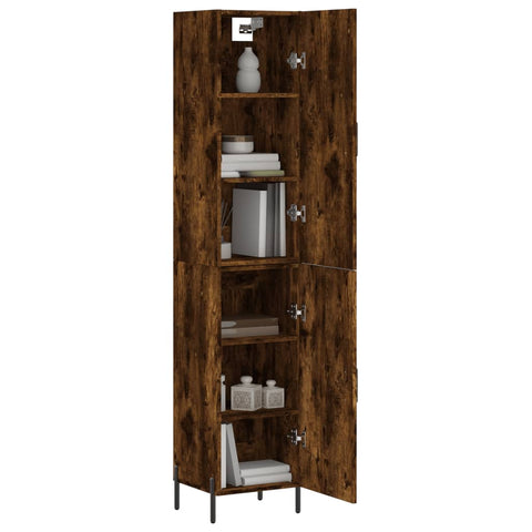 vidaXL Highboard Räuchereiche 34,5x34x180 cm Holzwerkstoff