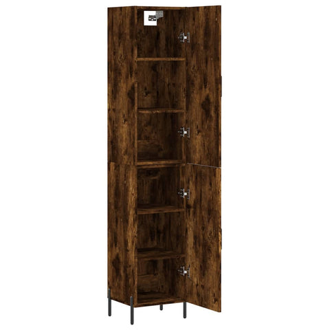 vidaXL Highboard Räuchereiche 34,5x34x180 cm Holzwerkstoff