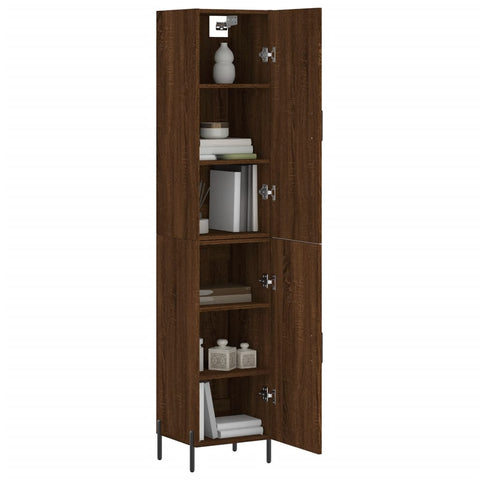 vidaXL Highboard Braun Eichen-Optik 34,5x34x180 cm Holzwerkstoff