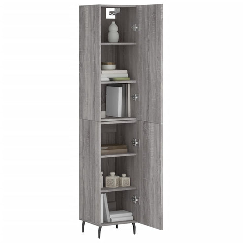 vidaXL Highboard Grau Sonoma 34,5x34x180 cm Holzwerkstoff