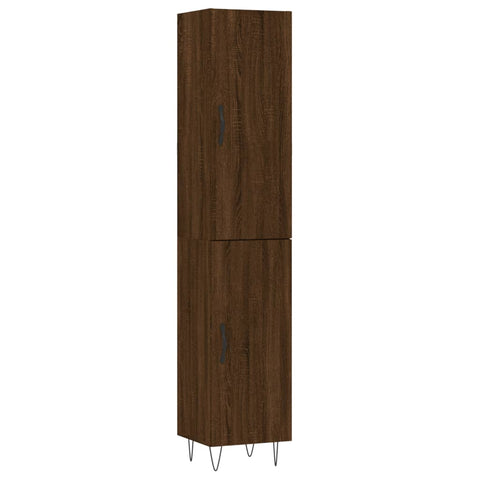 vidaXL Highboard Braun Eichen-Optik 34,5x34x180 cm Holzwerkstoff