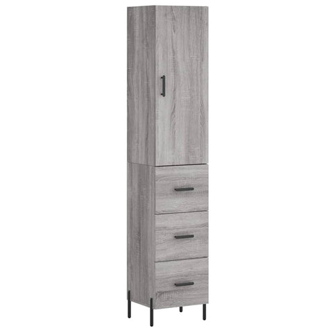 vidaXL Highboard Grau Sonoma 34,5x34x180 cm Holzwerkstoff