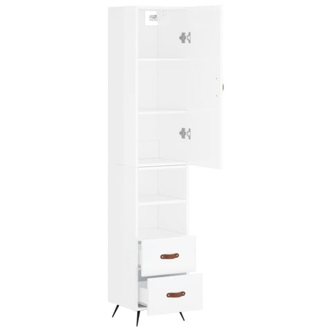 vidaXL Highboard Hochglanz-Weiß 34,5x34x180 cm Holzwerkstoff