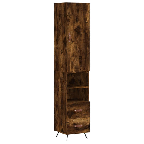 vidaXL Highboard Räuchereiche 34,5x34x180 cm Holzwerkstoff