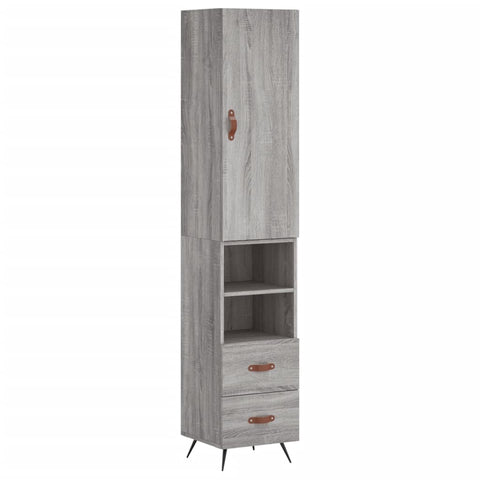 vidaXL Highboard Grau Sonoma 34,5x34x180 cm Holzwerkstoff