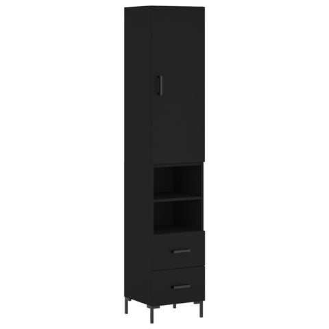 vidaXL Highboard Schwarz 34,5x34x180 cm Holzwerkstoff