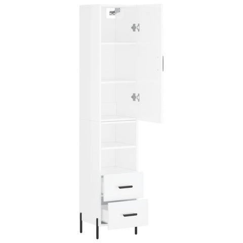 vidaXL Highboard Hochglanz-Weiß 34,5x34x180 cm Holzwerkstoff