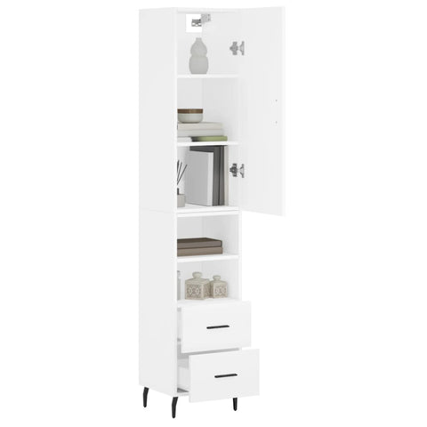 vidaXL Highboard Weiß 34,5x34x180 cm Holzwerkstoff