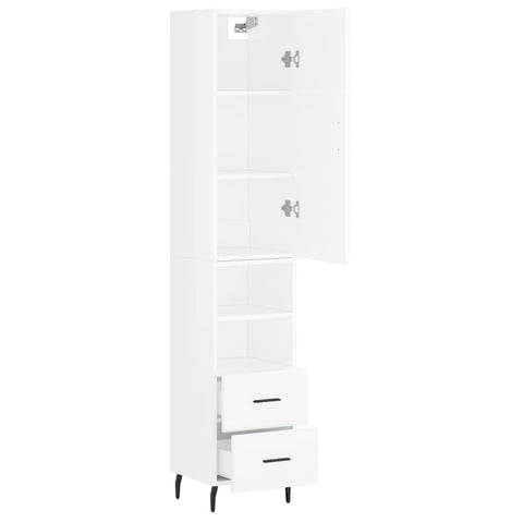 vidaXL Highboard Hochglanz-Weiß 34,5x34x180 cm Holzwerkstoff