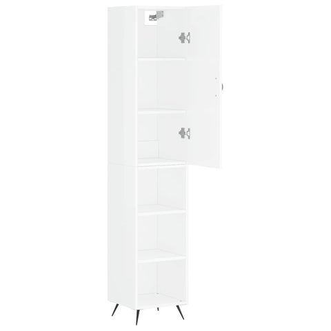 vidaXL Highboard Hochglanz-Weiß 34,5x34x180 cm Holzwerkstoff