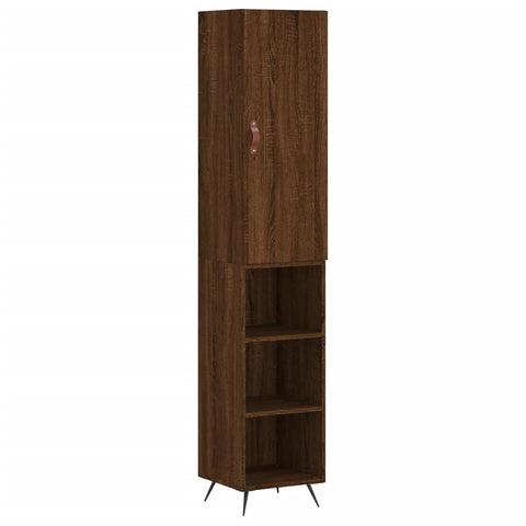 vidaXL Highboard Braun Eichen-Optik 34,5x34x180 cm Holzwerkstoff