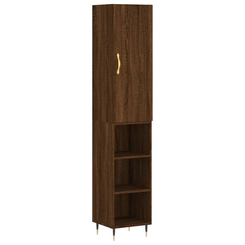 vidaXL Highboard Braun Eichen-Optik 34,5x34x180 cm Holzwerkstoff