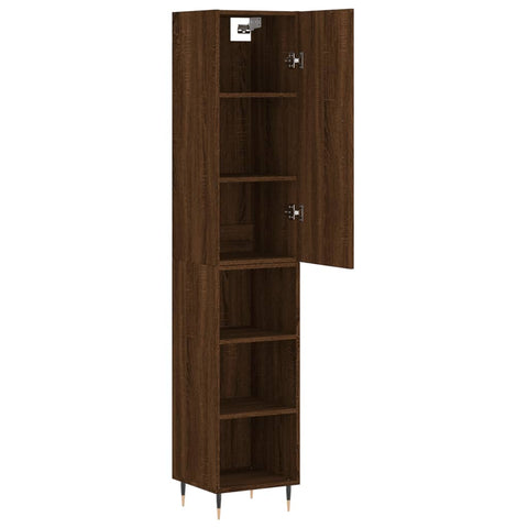 vidaXL Highboard Braun Eichen-Optik 34,5x34x180 cm Holzwerkstoff