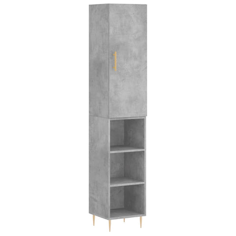 vidaXL Highboard Betongrau 34,5x34x180 cm Holzwerkstoff