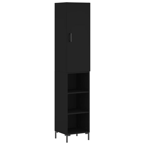 vidaXL Highboard Schwarz 34,5x34x180 cm Holzwerkstoff