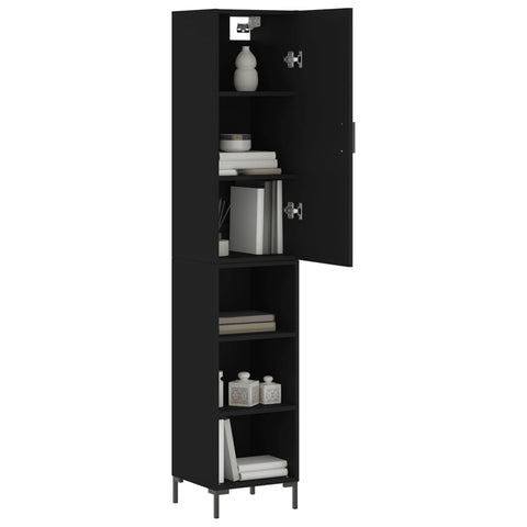 vidaXL Highboard Schwarz 34,5x34x180 cm Holzwerkstoff