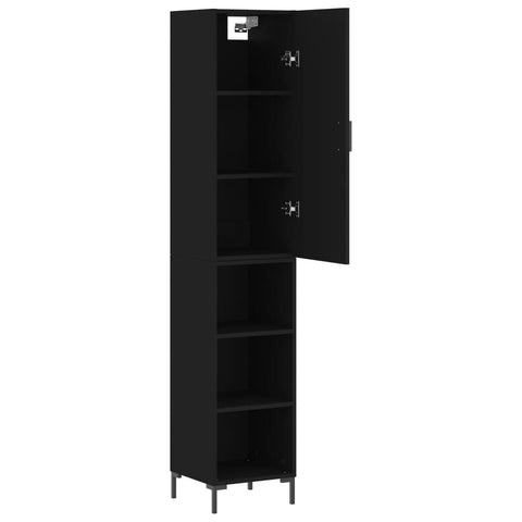 vidaXL Highboard Schwarz 34,5x34x180 cm Holzwerkstoff