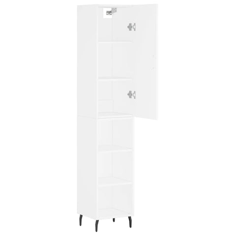 vidaXL Highboard Hochglanz-Weiß 34,5x34x180 cm Holzwerkstoff