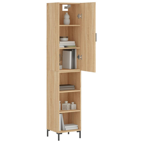 vidaXL Highboard Sonoma-Eiche 34,5x34x180 cm Holzwerkstoff