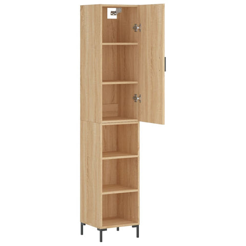 vidaXL Highboard Sonoma-Eiche 34,5x34x180 cm Holzwerkstoff