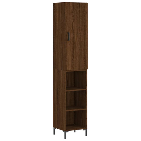 vidaXL Highboard Braun Eichen-Optik 34,5x34x180 cm Holzwerkstoff