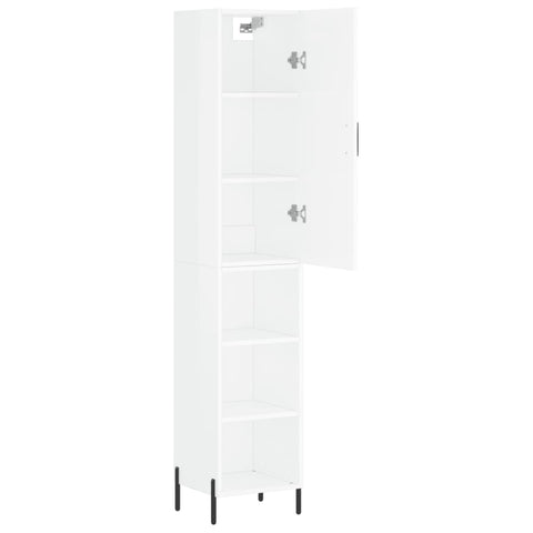 vidaXL Highboard Hochglanz-Weiß 34,5x34x180 cm Holzwerkstoff