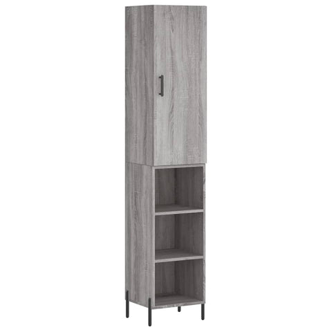 vidaXL Highboard Grau Sonoma 34,5x34x180 cm Holzwerkstoff