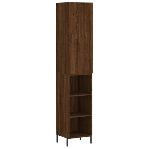 vidaXL Highboard Braun Eichen-Optik 34,5x34x180 cm Holzwerkstoff